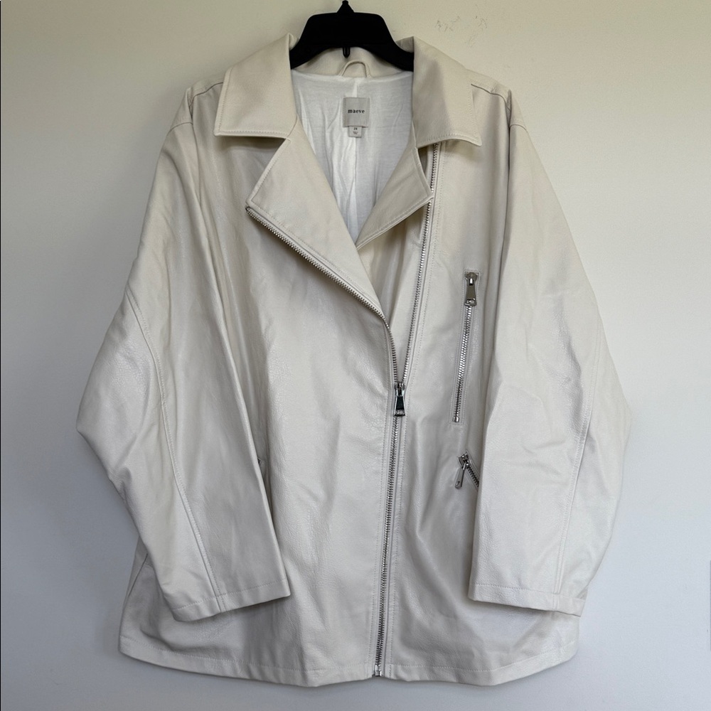 Maeve Cream Leather Jacket - Picture 6 of 14